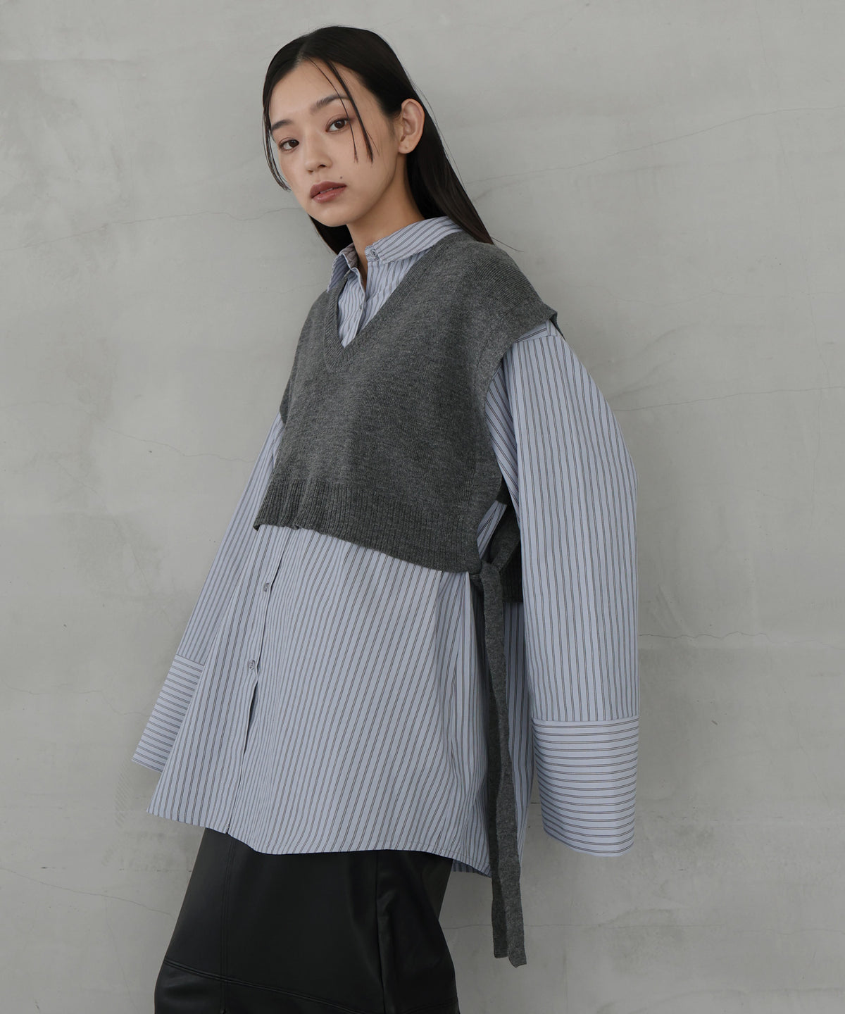 (未使用) hellam グレー ミドルコート hellam（へラム）の「シャギーミドルコート（ピーコート）」 - WEAR