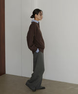 フェイクレイヤード シャツ襟ニットポロ