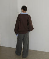 フェイクレイヤード シャツ襟ニットポロ