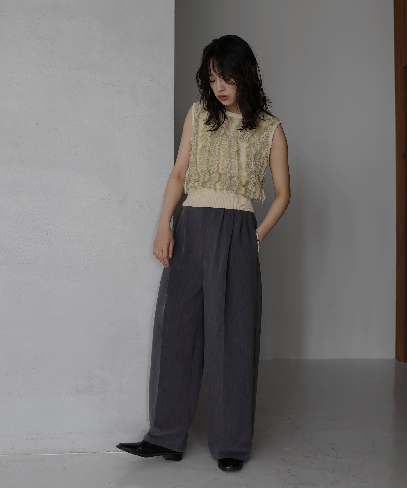 カットフリンジノースリーブニット unitedarrows カットフリンジノースリーブニット ユナイテッド