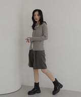 【1月上旬予約商品】レイヤード配色リブニットカーディガン