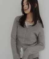 【1月上旬予約商品】レイヤード配色リブニットカーディガン