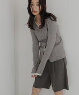 【1月上旬予約商品】レイヤード配色リブニットカーディガン