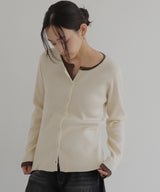 【1月上旬予約商品】レイヤード配色リブニットカーディガン