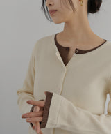 【1月上旬予約商品】レイヤード配色リブニットカーディガン