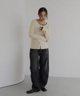 【1月上旬予約商品】レイヤード配色リブニットカーディガン