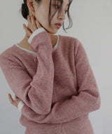 【1月上旬予約商品】レイヤード配色リブニットカーディガン