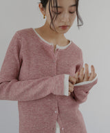 【1月上旬予約商品】レイヤード配色リブニットカーディガン