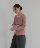 【1月上旬予約商品】レイヤード配色リブニットカーディガン