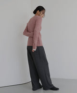 【1月上旬予約商品】レイヤード配色リブニットカーディガン