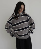 ボーダーラガーニットポロ