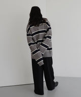 ボーダーラガーニットポロ