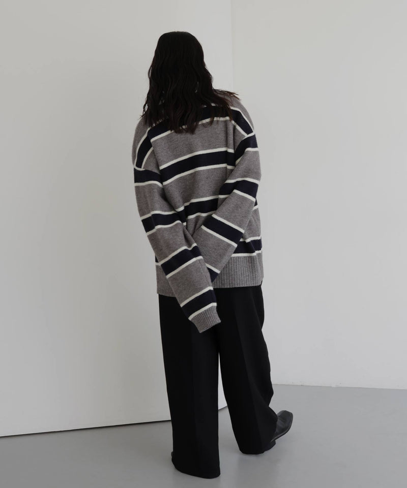 ボーダーラガーニットポロ