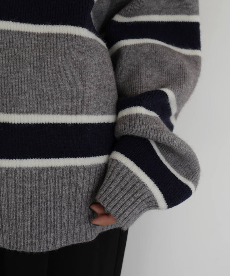 ボーダーラガーニットポロ