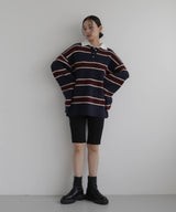 ボーダーラガーニットポロ