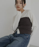 【12月下旬予約商品】ビスチェセットニットカーデ