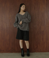 ケーブルVネックニットプルオーバー