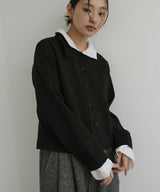 シャツ襟レイヤード風カーディガン