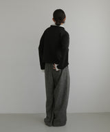 シャツ襟レイヤード風カーディガン