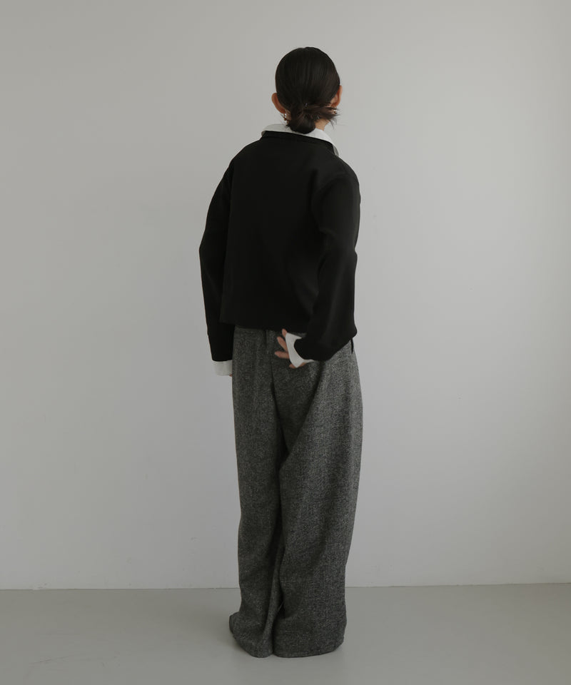 シャツ襟レイヤード風カーディガン