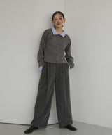 シャツ襟レイヤード風カーディガン