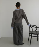 シャツ襟レイヤード風カーディガン