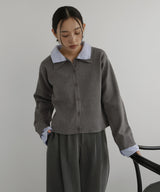 シャツ襟レイヤード風カーディガン