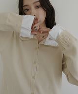 シャツ襟レイヤード風カーディガン