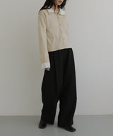 シャツ襟レイヤード風カーディガン