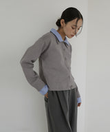 シャツ襟レイヤード風カーディガン