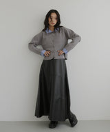 シャツ襟レイヤード風カーディガン