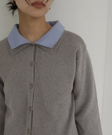 シャツ襟レイヤード風カーディガン