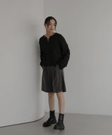 【一部予約商品】パネル切り替えニットカーディガン