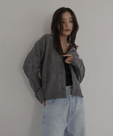 【一部予約商品】パネル切り替えニットカーディガン