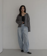 【一部予約商品】パネル切り替えニットカーディガン