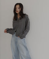 【一部予約商品】パネル切り替えニットカーディガン