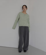 【一部予約商品】パネル切り替えニットカーディガン