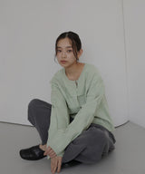 【一部予約商品】パネル切り替えニットカーディガン