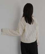 【一部予約商品】パネル切り替えニットカーディガン