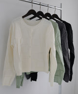 【一部予約商品】パネル切り替えニットカーディガン