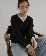 レイヤードバイカラーカーディガン