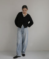 レイヤードバイカラーカーディガン