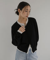 レイヤードバイカラーカーディガン