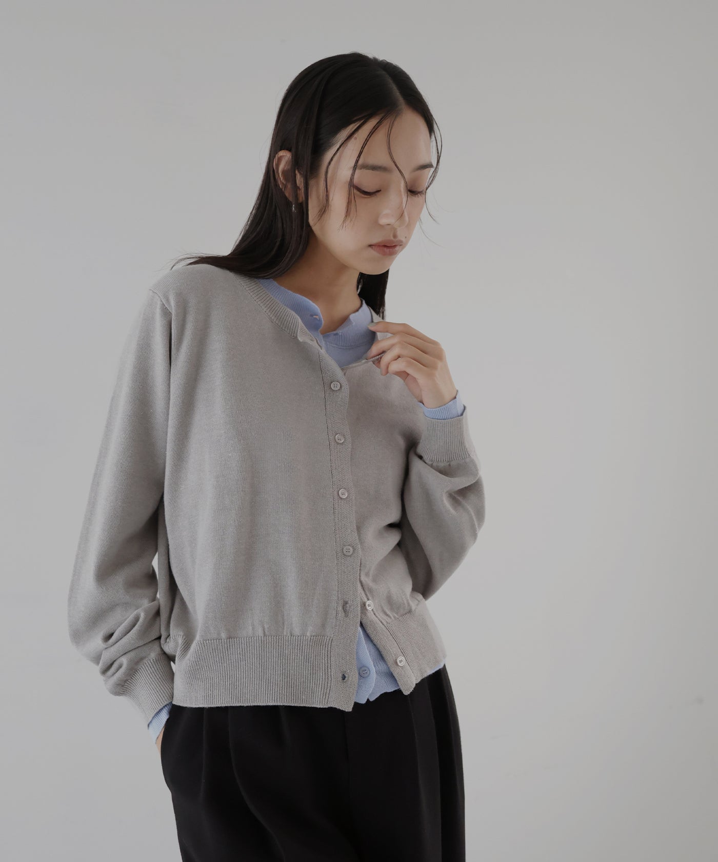 レイヤードバイカラーカーディガン – hellam