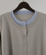 レイヤードバイカラーカーディガン
