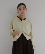 レイヤードバイカラーカーディガン