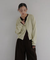 レイヤードバイカラーカーディガン