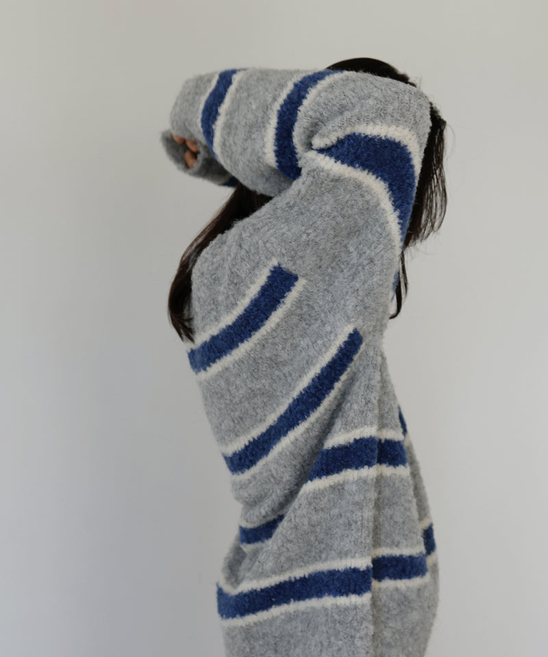 ブークレボーダーニットプルオーバー