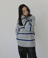 ブークレボーダーニットプルオーバー