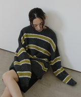 ブークレボーダーニットプルオーバー